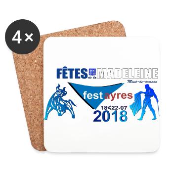 FESTAIRES 2018 - Dessous de verre (lot de 4) - blanc - Devant