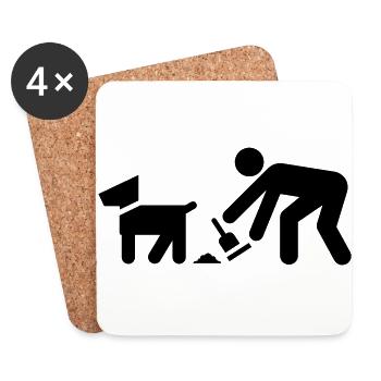 Dog poop, propriétaires de chien chien - Dessous de verre (lot de 4) - blanc - Devant