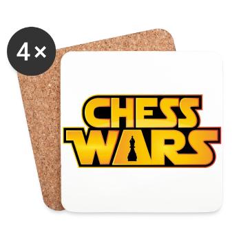 Chess Wars - Läufer Bishop - Schach Spiel Figur - Untersetzer (4er-Set) - Weiß - Vorne