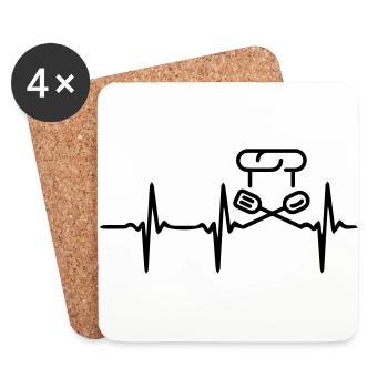 Heart Beat Cook - Untersetzer (4er-Set) - Weiß - Vorne