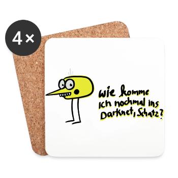 Comment puis-je retourner au Darknet, chérie? - Dessous de verre (lot de 4) - blanc - Devant