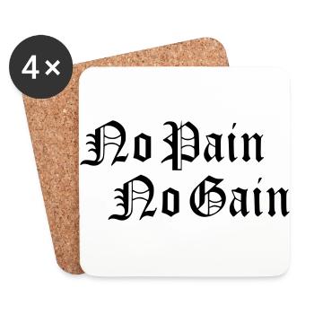 Pas de douleur Pas de gain Fitness Gym Sports - Dessous de verre (lot de 4) - blanc - Devant