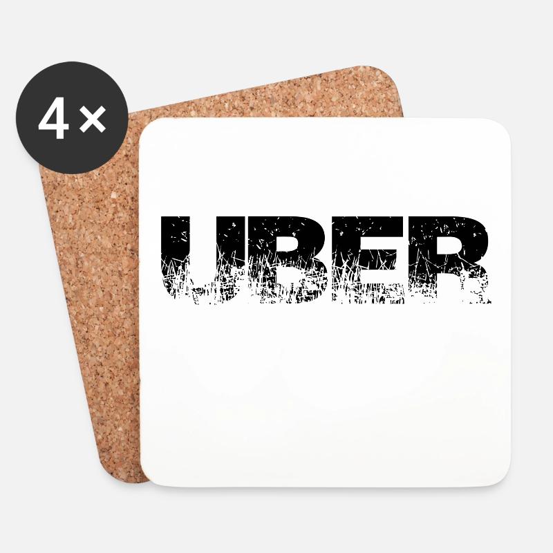 Über Uber Wort Spruch Wörter Worte - Untersetzer (4er-Set) - Weiß