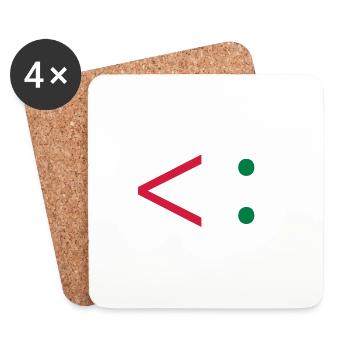 Computer Santa Weihnachten Emoticon Bart Christmas - Untersetzer (4er-Set) - Weiß - Vorne