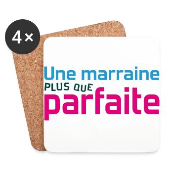 Marraine plus que parfaite - Dessous de verre (lot de 4) - blanc - Devant