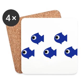 fishes - Dessous de verre (lot de 4) - blanc - Devant