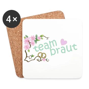 team braut - Untersetzer (4er-Set) - Weiß - Vorne