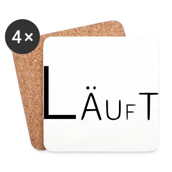 Läuft Coole Sprüche - Untersetzer (4er-Set) - Weiß - Vorne