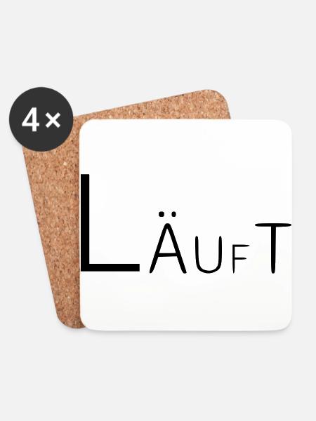 Läuft Coole Sprüche - Untersetzer (4er-Set) - Weiß