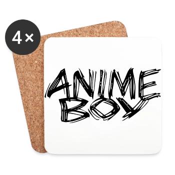 Anime Boy T-Shirt Geschenk - Untersetzer (4er-Set) - Weiß - Vorne