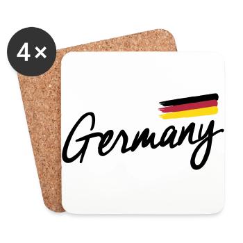 Allemagne - Allemagne - drapeau de la République - Dessous de verre (lot de 4) - blanc - Devant