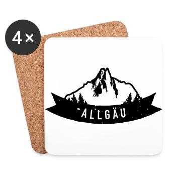 Allgäu Design mit Höfats als Geschenkidee - Untersetzer (4er-Set) - Weiß - Vorne