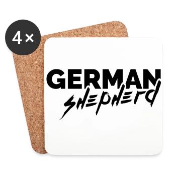 deutscher schäferhund - german shepherd - Untersetzer (4er-Set) - Weiß - Vorne