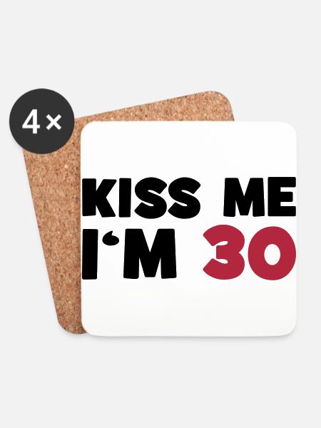 30 / Birthday / Geburtstag / Anniversaire / Funny - Coasters (set of 4) - white