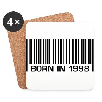 barcode born in 1998 18th birthday 18. Geburtstag - Untersetzer (4er-Set) - Weiß - Vorne