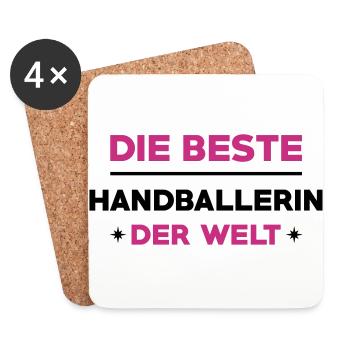 Handball Handballer Handballspieler Handballerin - Untersetzer (4er-Set) - Weiß - Vorne