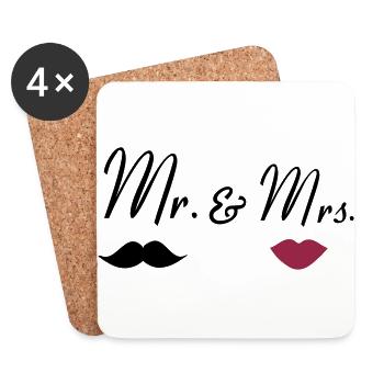 mr_mrs_2 - Untersetzer (4er-Set) - Weiß - Vorne