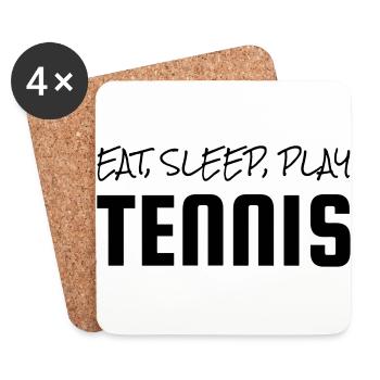 Tennis - Sport - Racket - Tennis Player - Tenis - Untersetzer (4er-Set) - Weiß - Vorne