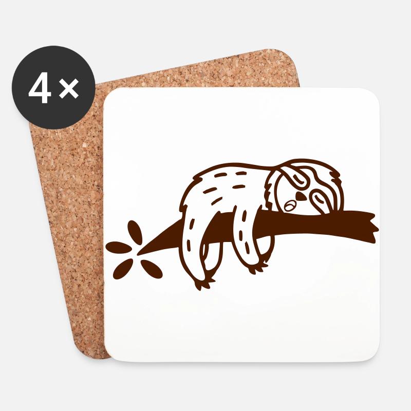 Sloth 2 - Coasters (set of 4) - white