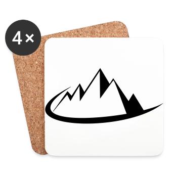 Berg Silhouette Gebirge Minimalistisch Logo Gipfel - Untersetzer (4er-Set) - Weiß - Vorne