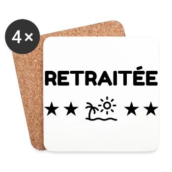 Retirement Retired Ruhestand Retraite Retraitée - Coasters (set of 4) - white - Front