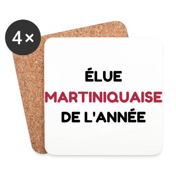 martinique / 972 / Frankreich / Karibik - Untersetzer (4er-Set) - Weiß - Vorne
