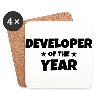Developer Entwickler Développeur Computer Geek - Coasters (set of 4) - white - Front