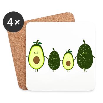Famille d'avocat - Dessous de verre (lot de 4) - blanc - Devant