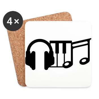 dj - Coasters (set of 4) - white - Front
