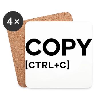 COPY CTRL BLACK - Coasters (set of 4) - white - Front