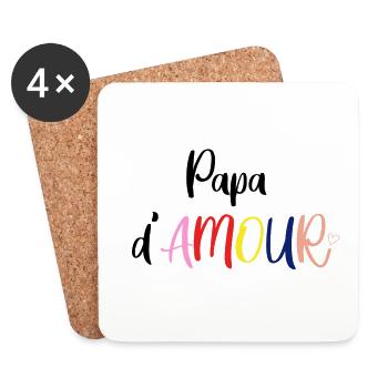 papa D'amour - Dessous de verre (lot de 4) - blanc - Devant