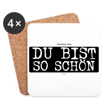 Verweile doch Du bist so schön * Zitat Goethe - Untersetzer (4er-Set) - Weiß - Vorne