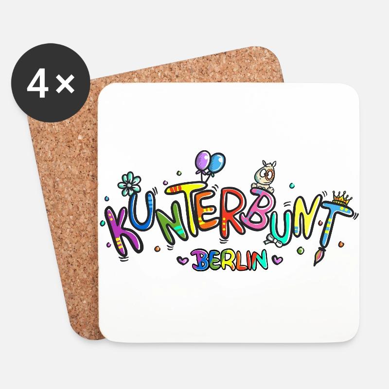 logo KunterbuntBerlin Berlin Style bunt Highlight - Untersetzer (4er-Set) - Weiß