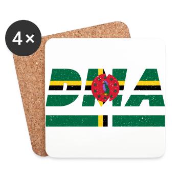 Dominica DOM Flag Gift Caribbean Island Travel - Coasters (set of 4) - white - Front