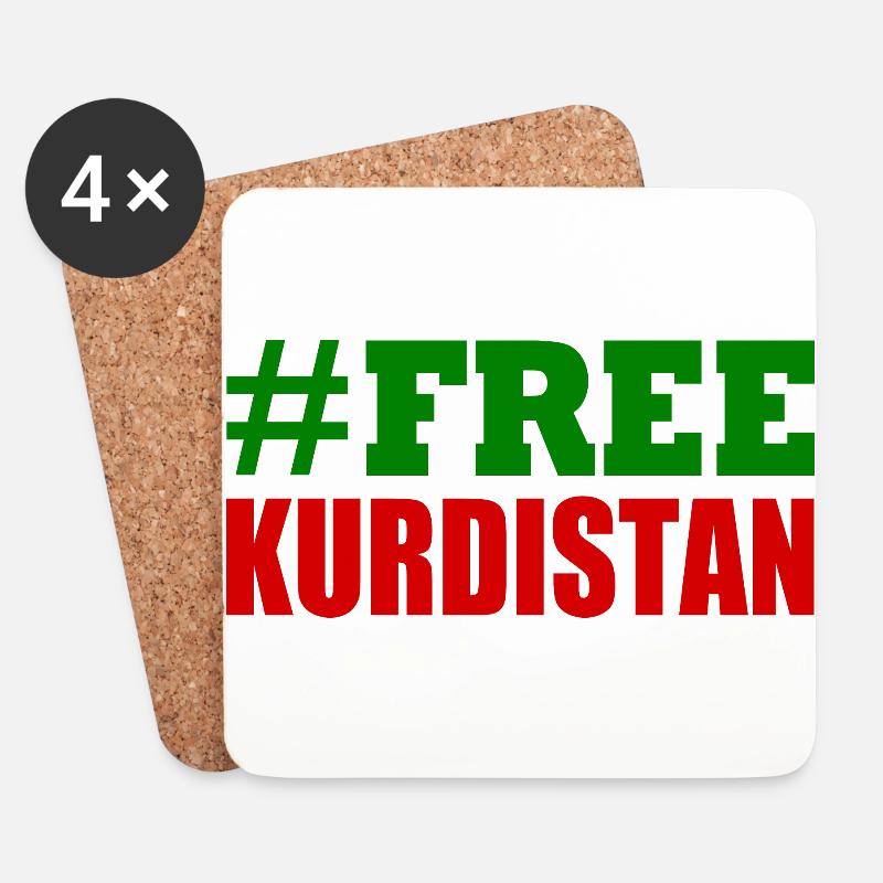 Free Kurdistan - Untersetzer (4er-Set) - Weiß