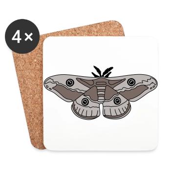 night peacock eye color - Coasters (set of 4) - white - Front