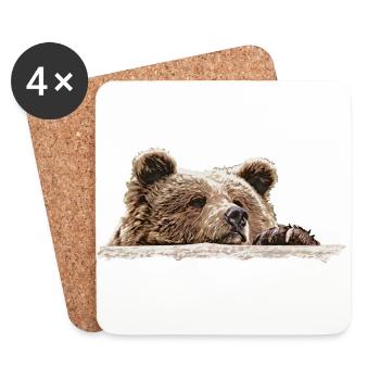 Isa Thinker's Pose - Coasters (set of 4) - white - Front