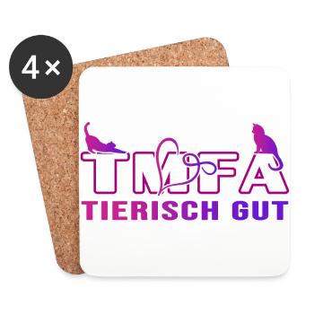 TMFA legende Tier Tierarztpraxis "Tierisch Gut" - Untersetzer (4er-Set) - Weiß - Vorne