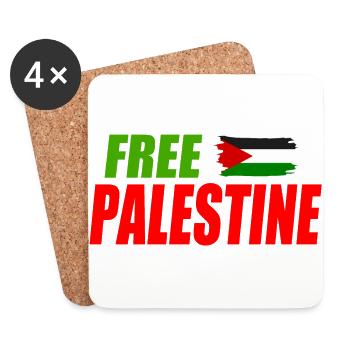 Free palestine - Dessous de verre (lot de 4) - blanc - Devant