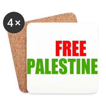 Free palestine - Dessous de verre (lot de 4) - blanc - Devant