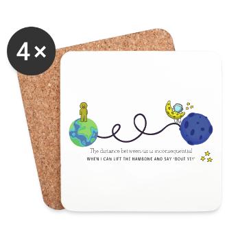 Long Distance Relationship Love Mug - Bout ye! - Coasters (set of 4) - white - Front