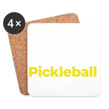 Pickelball Tee, Modern Minimalist - Coasters (set of 4) - white - Front