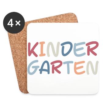 Lettrage Maternelle Tout-petits - Dessous de verre (lot de 4) - blanc - Devant