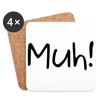 Muh! - Untersetzer (4er-Set) - Weiß - Vorne