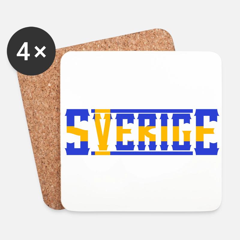 sverige - Untersetzer (4er-Set) - Weiß