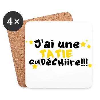 mA TATIE déchire - Dessous de verre (lot de 4) - blanc - Devant