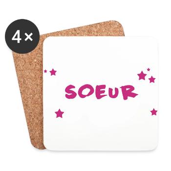 mA SOEUR déchire - Dessous de verre (lot de 4) - blanc - Devant