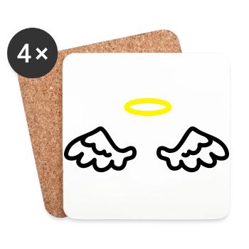 Ailes d'ange - Dessous de verre (lot de 4) - blanc - Devant