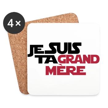 JE SUIS TA grand mère - Dessous de verre (lot de 4) - blanc - Devant