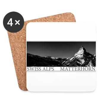 Cervin Alpes suisses - Dessous de verre (lot de 4) - blanc - Devant